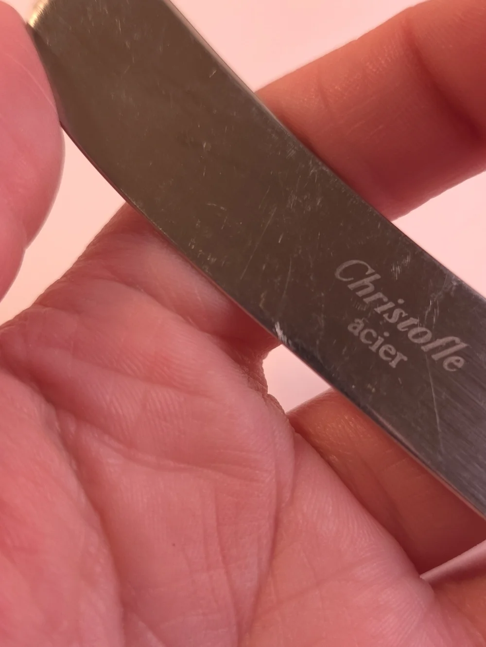 Vintage Silver Plated Christolfe Acier Butter Knife Spreader France 6.5